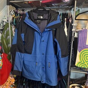 Vintage 90s The North Face Blue and Black Gortex Mountain Light Waterproof